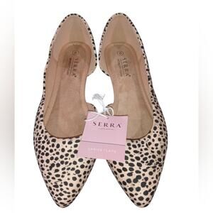 [H129] Serra Memory Foam Animal Print Flats, Size 8